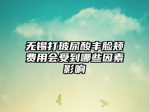 无锡打玻尿酸丰脸颊费用会受到哪些因素影响