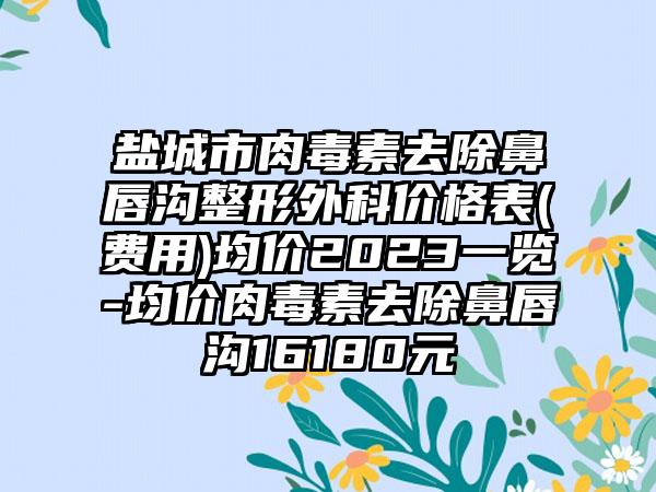 盐城市肉毒素去除鼻唇沟整形外科价格表(费用)均价2023一览-均价肉毒素去除鼻唇沟16180元