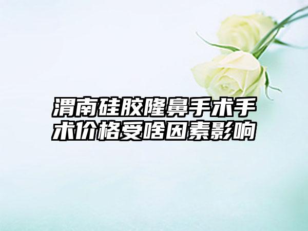 渭南硅胶隆鼻手术手术价格受啥因素影响